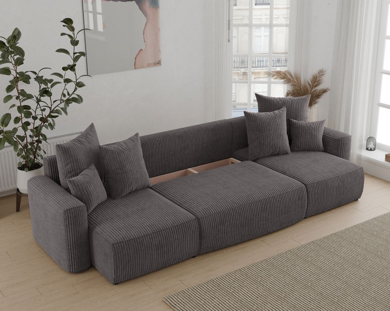 Rohová sedačka Denia U (šedočerná) (P)