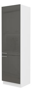 Potravinová kuchyňská skříňka Lavera 60 DK 210 2F (bílá + lesk šedý)