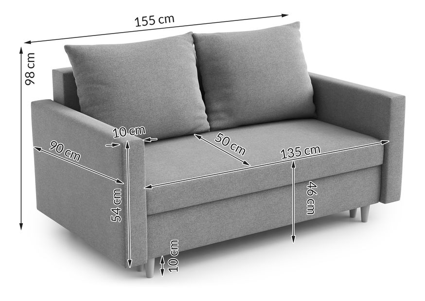 Pohovka dvousedačka Louis (světle šedá)