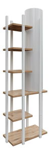 Stojanová lampa s policemi Derotessa 2 (bílá + přírodní)