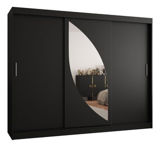 Šatní skříň 250 cm Milain (černá)