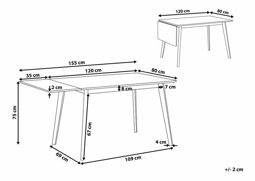 Jídelní stůl Masimo (pro 4 až 6 osob) (bílá)