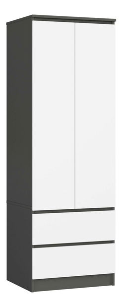 Šatní skříň Sentenciaba (grafit + bílá)