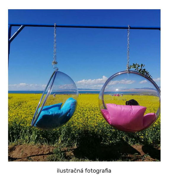 Závěsné houpací křeslo Belgica 1 (transparentní + zlatá + šedá)