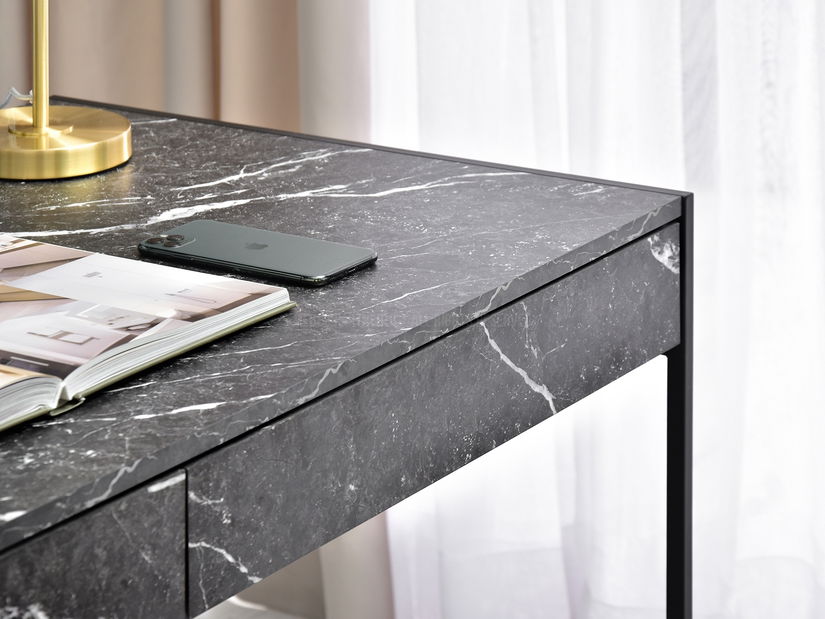 PC stolek Unica (černý mramor + černá)