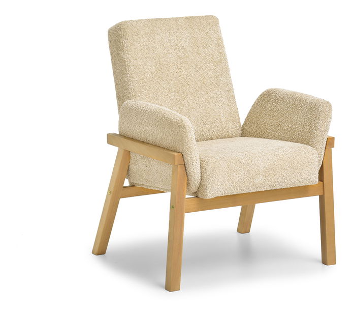 Relaxační křeslo Laopas (béžová + dub)