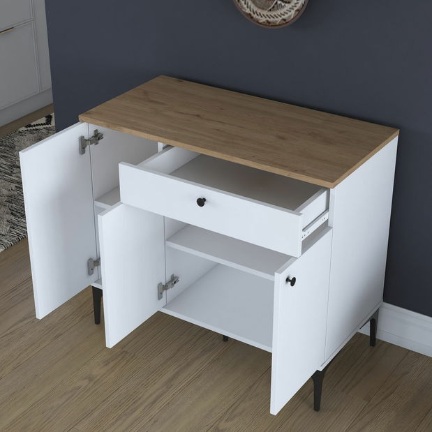 Komoda Jette 94 (ořech + bílá)