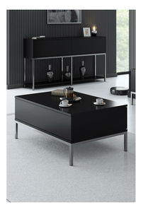 Konferenční stolek Lurde (černá + stříbrná)