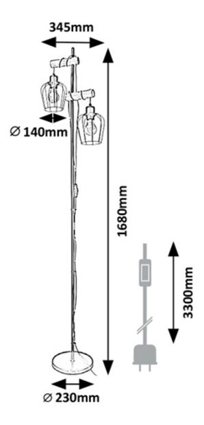 Stojanové svítidlo Hadia 5246 (přírodní + černá matná)