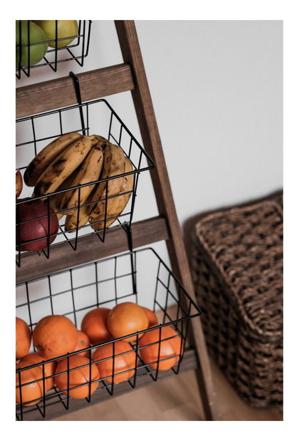 Košíkový stojan Benebu (dub + černá)