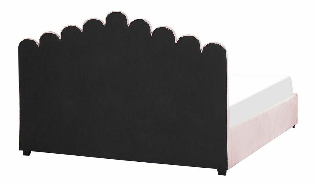 Manželská postel 180 cm Valhala (růžová) (s roštem a úložným prostorem)