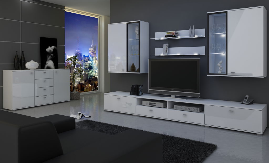 Obývací stěna Erfurt bílá