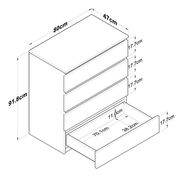 Komoda Nipilo 1 (bílá)