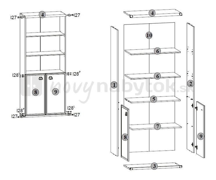 Regál BRW INDIANA JREG 2DO (Borovice antická)