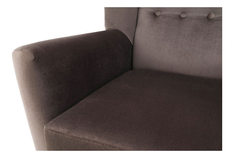 Křeslo ušák Royse Paros 04 (šedohnědá taupe + buk)