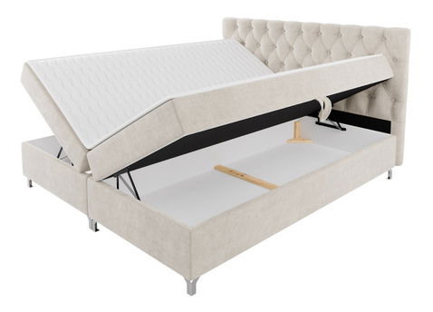 Manželská postel 180 cm Jenaks 2 (šedá) (s roštem a matrací) (s úl. prostorem)