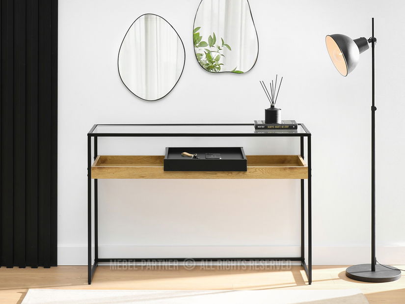 Konzolový stolek Eliash (dub + černá)