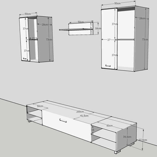 Obývací stěna Mayhem (s osvětlením)