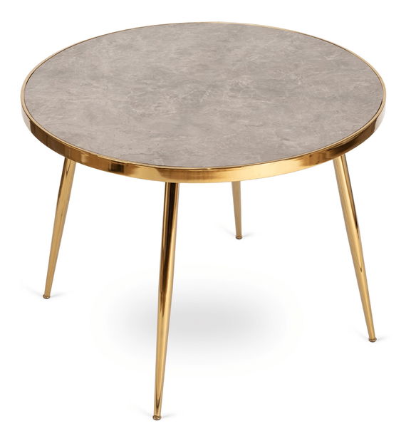 Jídelní stůl Tripulacion (mramor šedý + zlatá) (pro 4 osoby)