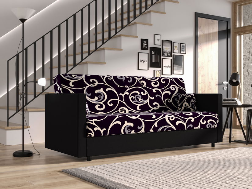 Pohovka trojsedačka Momentum (černá + bílá)
