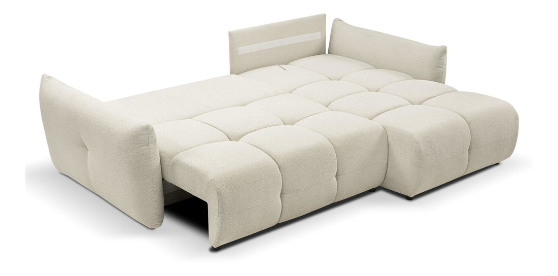 Rohová sedací souprava Basical (bílokrémová) (P)