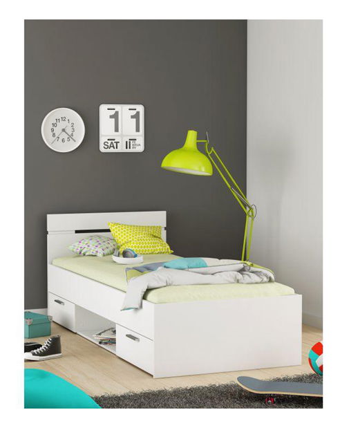 Jednolůžková postel 90 cm Myriam (bílá) (bez matrace a roštu)