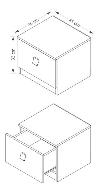 Noční stolek Laurenia (bílá)