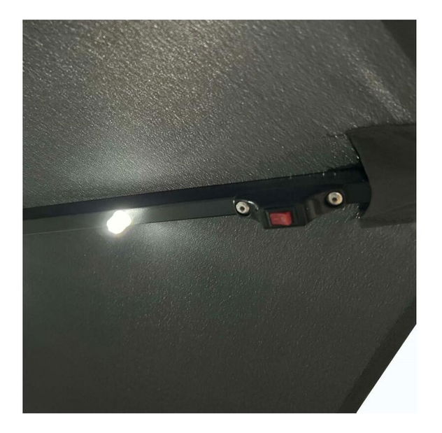 Zahradní slunečník Muller (tmavě šedá) (s osvětlením)