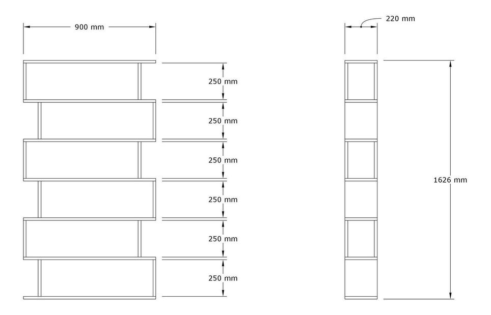 Regál Ceya 2 (dub safírový)