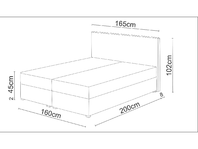 Manželská postel Boxspring 180 cm Fade 3 Comfort (černá) (s matrací a úložným prostorem)