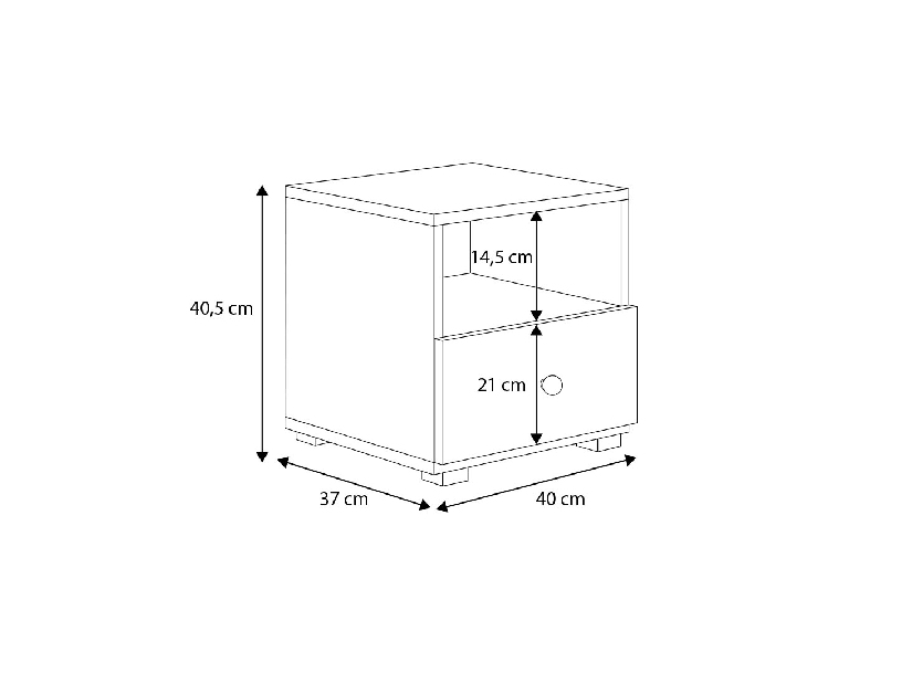 Noční stolek Effie (bílá + dub wotan)