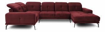 Rohová sedačka ve tvaru U Nicolette (bordó) (L)