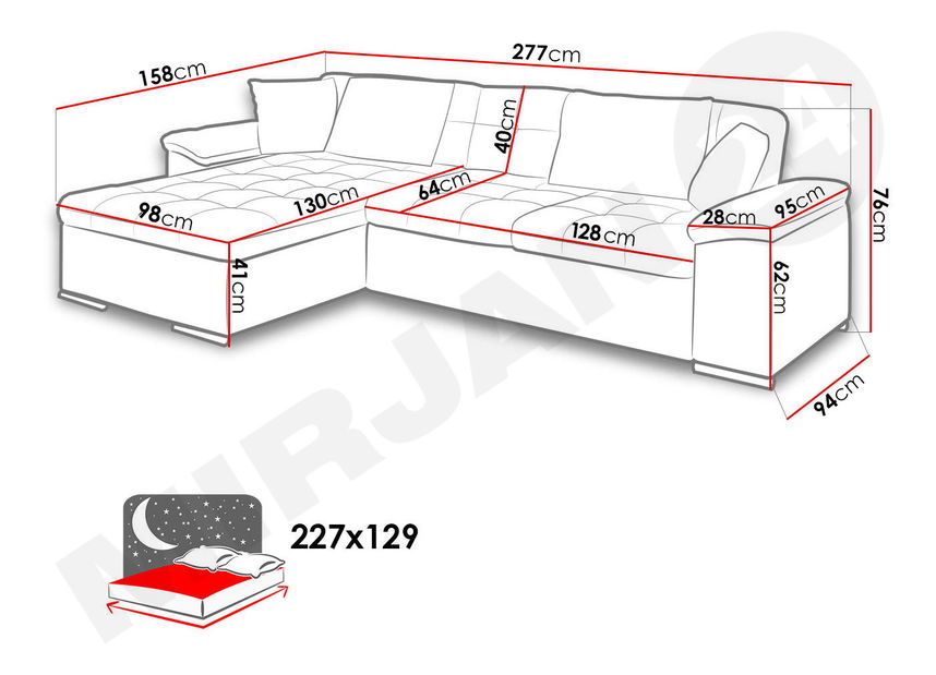 Rohová sedací souprava Dino (Ľ) *výprodej