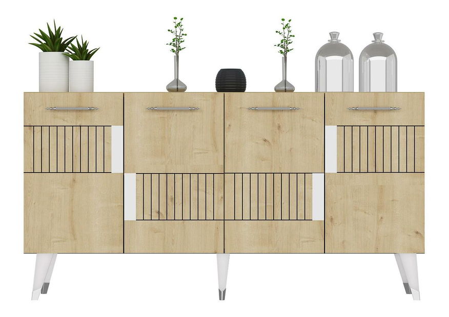 Skříňka Lotoka 1 (dub safírový + stříbrná)