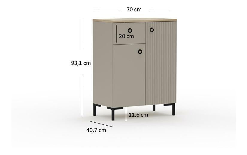 Komoda Demandaron 3 (taupe + dub silverjack)