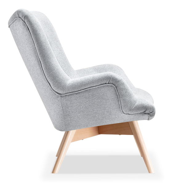 Designové křeslo Florentino (světle šedá + dub)