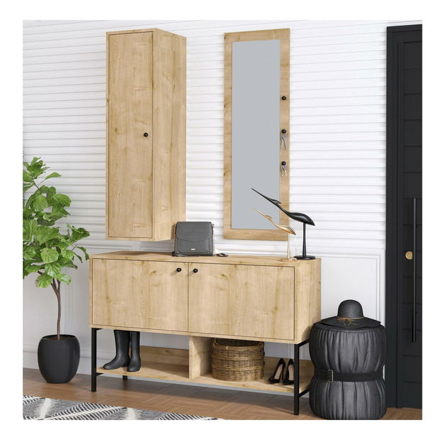 Předsíňová sestava Aliex 4 (dub safírový) (se zrcadlem)