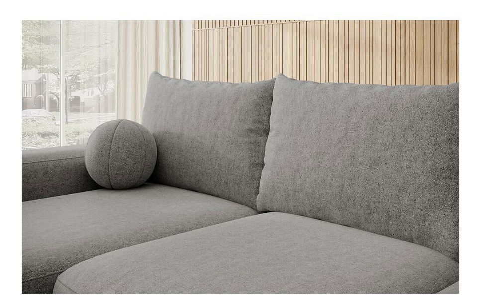 Rohová sedací souprava Carlito (L) (šedá tmavá + černá)