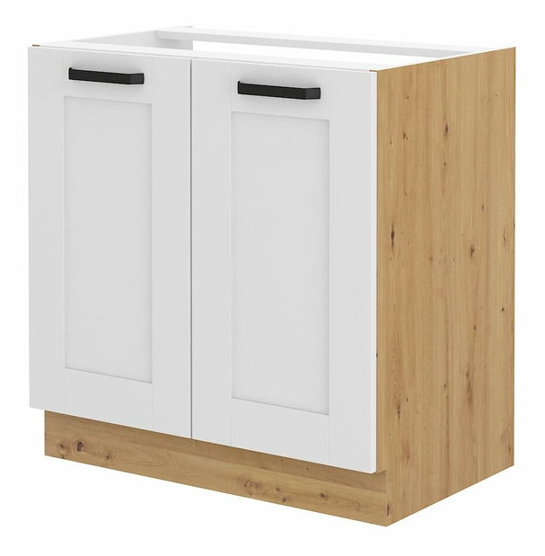 Dolní kuchyňská skříňka pod dřez Lucid 80 ZL 2F BB (dub artisan + bílá)