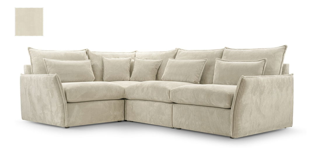 Rohová sedačka Eldia (L) (béžová)