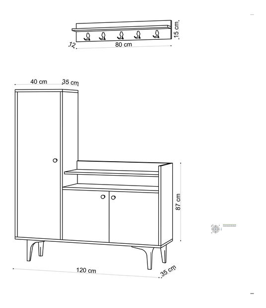 Předsíňová sestava Aliex 2 (Dub)