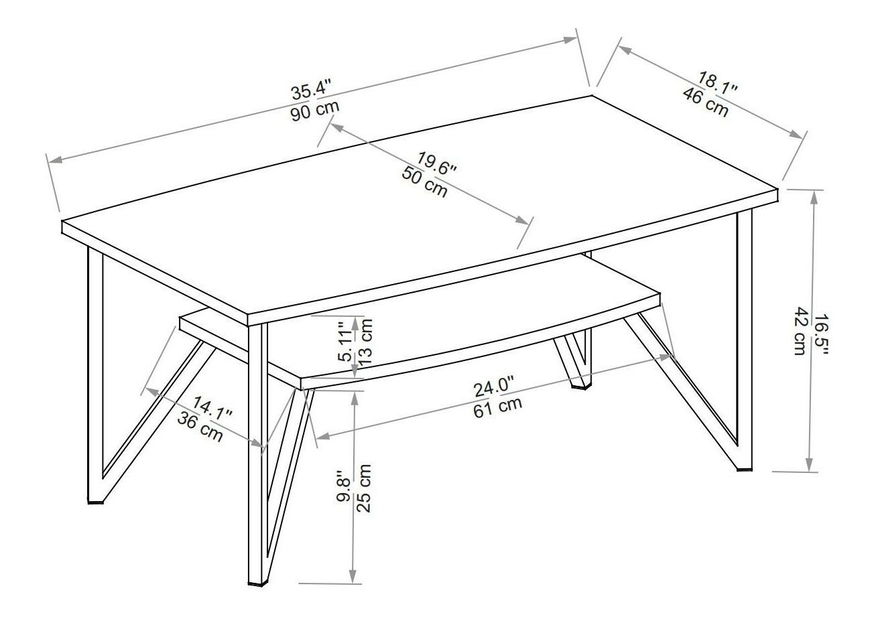 Konferenční stolek Pekiba (borovice atlantická)