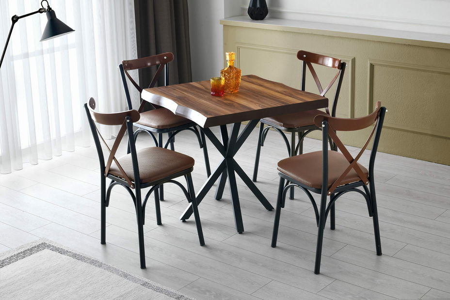 Set 4 židlí Erica (Hnědá)