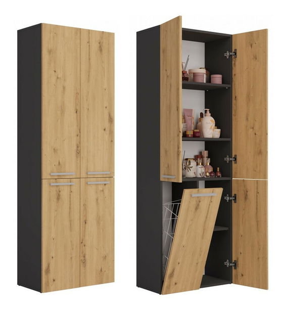 Koupelnová skříňka Neltossa 1 (antracit + dub artisan)