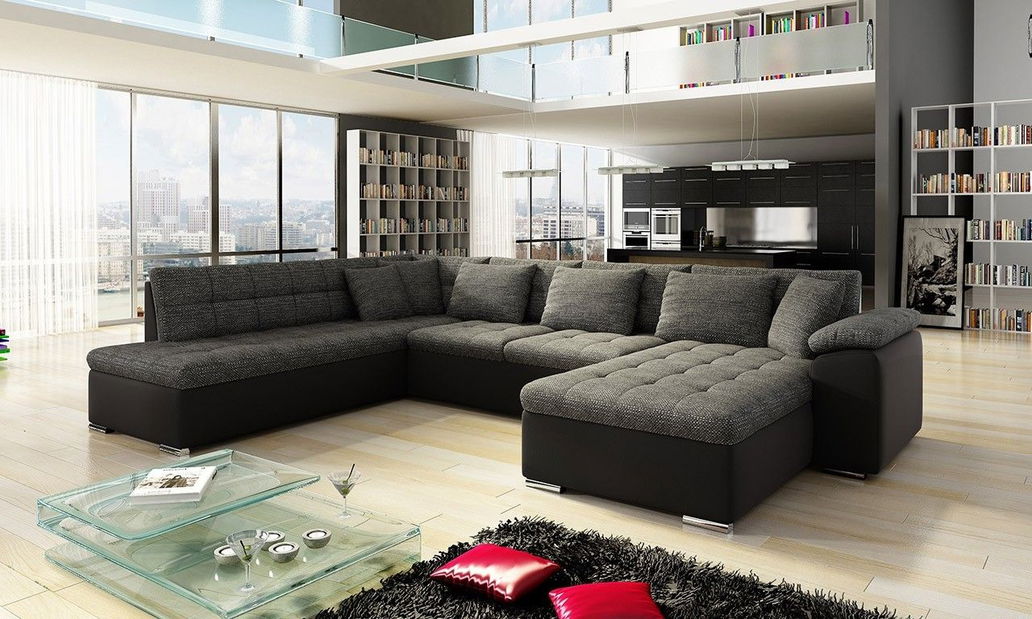 Rohová sedací souprava Talia (tmavě hnědá + krémová)