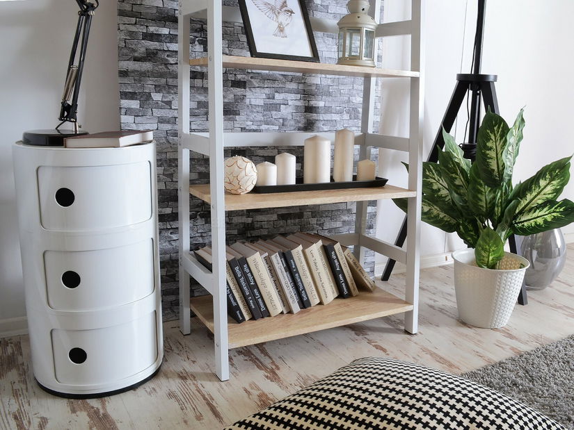 Regál Topaz (dub + bílá)