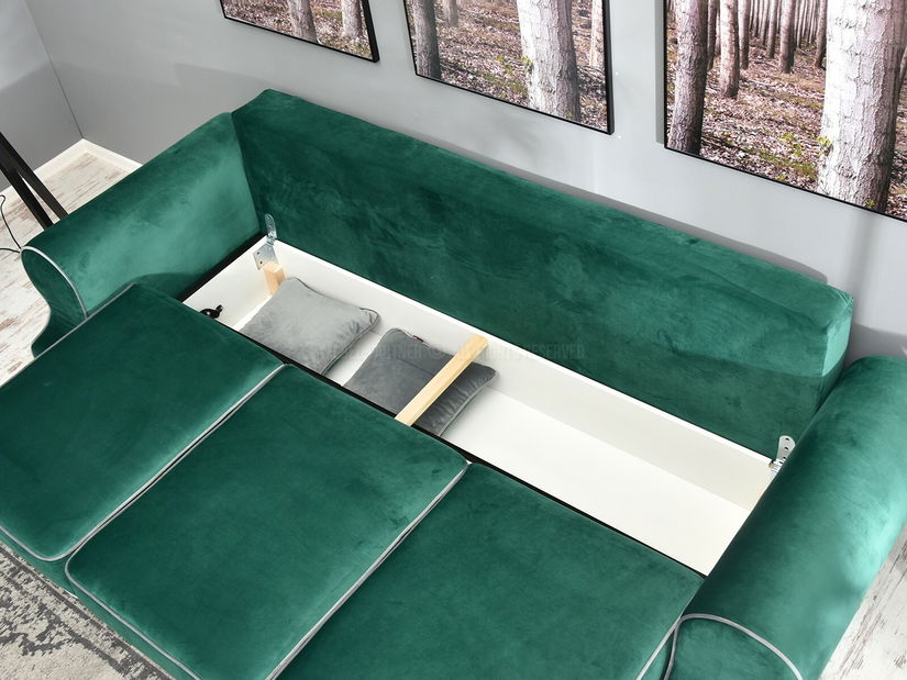 Pohovka trojsedačka Taskent (zelená + černá)