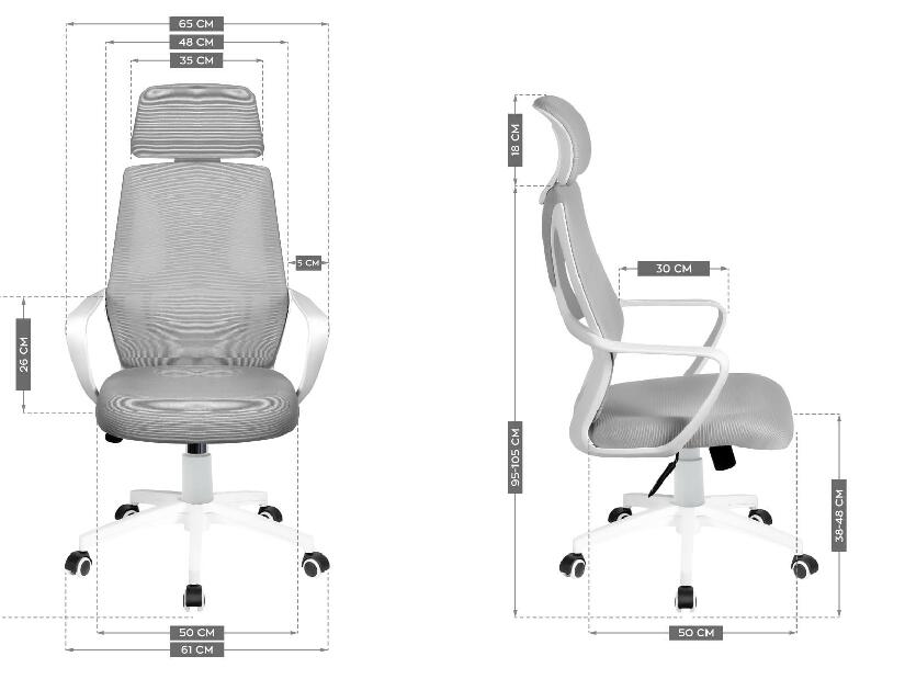 Kancelářská židle Matryx 2.8 (bílá + šedá)