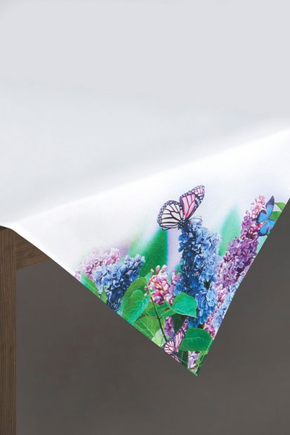 Ubrus 85x85 cm Egidia (bílá + růžová) (1 ks)