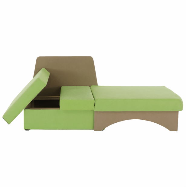 Dětská pohovka Kuboš zelená + béžová (L)